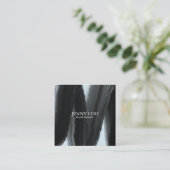 Schwarz-Farbstreifen Quadratische Visitenkarte (Stehend Vorderseite)