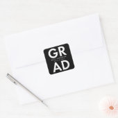 Schwarz | Fett Grad Abschluss Quadratischer Aufkleber (Umschlag)