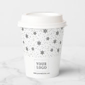 Schwarz | Firmenlogo Weihnachtsfeiertag Pappbecher (Vorderseite)