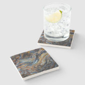 Schwarz-Fleckchen-Pieterin Steinuntersetzer (Seitenansicht)