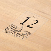 Schwarz-Flora-Akryllische Hochzeitsfeier Acryleinladungen (Ablage )