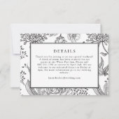 Schwarz-Flora-Elegante-Hochzeitskarte RSVP Karte (Vorderseite)