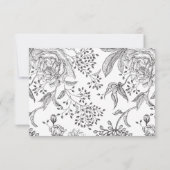 Schwarz-Flora-Elegante-Hochzeitskarte RSVP Karte (Rückseite)