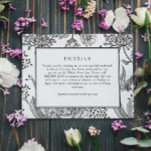 Schwarz-Flora-Elegante-Hochzeitskarte RSVP Karte