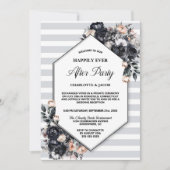 Schwarz-Floral Geometrisches Striphochen nach dem Einladung (Vorderseite)