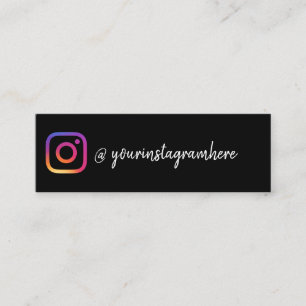Schwarz folge mir auf Instagram Mini Visitenkarte