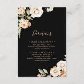 Schwarz-Formale Royal-Floral-Hochzeitsrichtung Begleitkarte (Vorderseite)