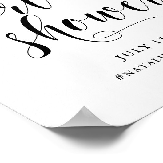 Schwarz formatiertes virtuelles Brautparty - Willk Poster (Ecke)