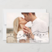 Schwarz | Foto der Blühend Liebe Save the Date Magneteinladung (Vorderseite)