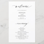 Schwarz-Foto-Hochzeitsprogramm (Vorderseite)