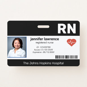 Schwarz Foto-ID des Krankenhauses Ausweis
