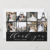 Schwarz-FotoCollage mit Handschrift Dankeskarte (Vorderseite)