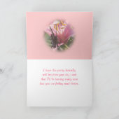 Schwarz-Frack auf malvenfarbenem Lily2- machen Karte (Innenseite)