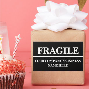 Schwarz-Fragile-Etikett-Rectangle-Aufkleber Rechteckiger Aufkleber