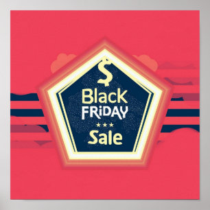 Schwarz Freitag Sale Werbeanzeige Vintage Poster