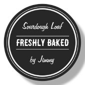 Schwarz | Freshly Baklet by Runder Aufkleber