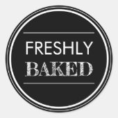 Schwarz | Frischgebackenes Brot Runder Aufkleber (Vorderseite)
