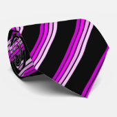 Schwarz & Fuchsia Stripte Krawatte (Gerollt)