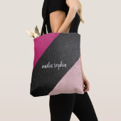 Schwarz, Fuchsien und Rosa Personalisiert Tasche (Von Nahem)