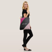 Schwarz, Fuchsien und Rosa Personalisiert Tasche (Am Model)