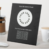 Schwarz Fügen Sie Ihren eigenen Text und Ihr Logo Sockelschild (In Situ)