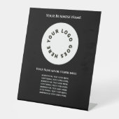 Schwarz Fügen Sie Ihren eigenen Text und Ihr Logo Sockelschild (Vorderseite)