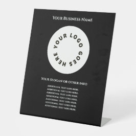 Schwarz Fügen Sie Ihren eigenen Text und Ihr Logo  Sockelschild