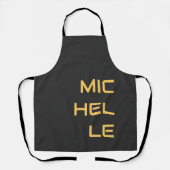 Schwarz Fügen Sie Ihren Namen Schlicht hinzu Schürze (Vorderseite)