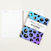 Schwarz Funkelnd Leopard Tierhautmuster Planer (Anzeige)