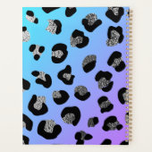 Schwarz Funkelnd Leopard Tierhautmuster Planer (Rückseite)