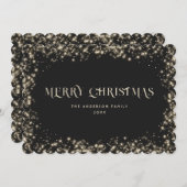 Schwarz Funkelnd Snowy Frohe Weihnachtskarte Feiertagskarte (Vorne/Hinten)
