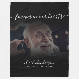 Schwarz für immer in unserem Herz Foto Gedenktribu Fleecedecke
