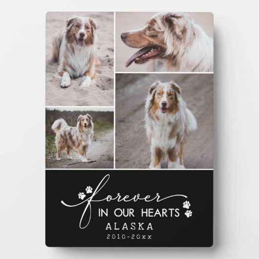 Schwarz für immer in unseren Herzen Haustier Foto  Fotoplatte (Vorderseite)