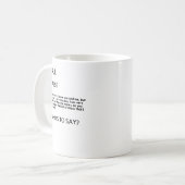 Schwarz für Wer sagt John Mulaney (Schwarzes Logo) Kaffeetasse (Vorderseite Links)