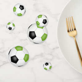 Schwarz-Fußball-Bälle in hellgrün Party Konfetti