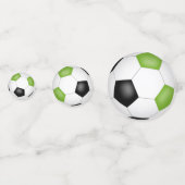 Schwarz-Fußball-Bälle in hellgrün Party Konfetti (Rückseiten)