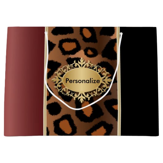 Schwarz-Gardinenmuster Große Geschenktüte (Vorderseite)