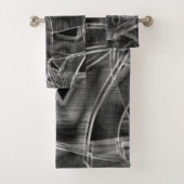 Schwarz gebogene Bänder, die die geprägten Linien Badhandtuch Set (Insitu)
