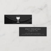 Schwarz gebürstet mit Weinglas Mini Visitenkarte (Vorne/Hinten)