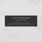 Schwarz gebürstet mit Weinglas Mini Visitenkarte (Rückseite)