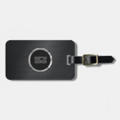 Schwarz gebürstetes Aluminium Textur 2 Gepäckanhänger (Vorderseite horizontal)