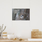 Schwarz gekappte Chickade im Schnee - entfernbarer Poster (Küche)
