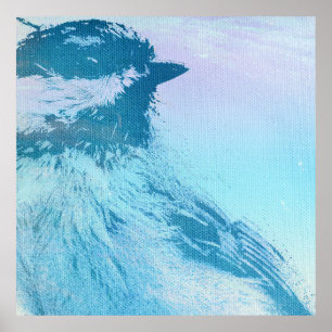 Schwarz gekappte Chickadeausdruck Poster