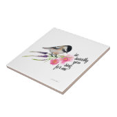 Schwarz gekappte Sweet Chickadee Wasserfarbe und S Fliese (Seite)