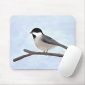 Schwarz-gekappte Wasserfarbe Chickadee Mousepad (Mit Mouse)