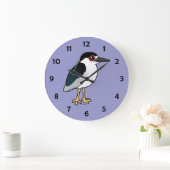 Schwarz-gekrönter Nachtreiher Große Wanduhr (Zuhause)