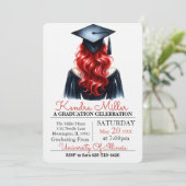 Schwarz-Gelb-Abschluss Einladung (Stehend Vorderseite)