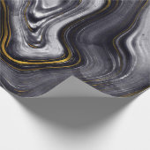 Schwarz-Gelb-Agarve-Marmor sieht luxuriöses Party  Geschenkpapier (Ecke)