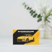 Schwarz-Gelb-Auto-Automobil-Einzelteile Visitenkarte (Stehend Vorderseite)