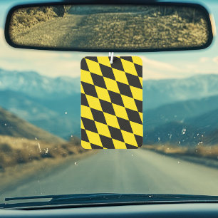 Schwarz-Gelb-Bayern Diamantfahne-Muster Autolufterfrischer